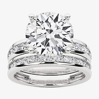 Grown Gorgeous Vs2, F Womens 4 1/4 CT. T.W. Lab White Diamond 14K Gold or Platinum Round Side Stone Bridal Set