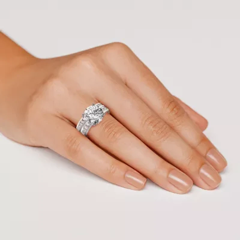 Grown Gorgeous Vs2, F Womens 4 1/4 CT. T.W. Lab White Diamond 14K Gold or Platinum Round Side Stone Bridal Set