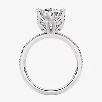 Grown Gorgeous (F, Vs2) Womens 4 7/8 Ct. T.W. Lab White Diamond 14K Gold or Platinum Oval Side Stone Engagement Ring