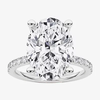 Grown Gorgeous (F, Vs2) Womens 4 7/8 Ct. T.W. Lab White Diamond 14K Gold or Platinum Oval Side Stone Engagement Ring