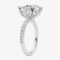 Grown Gorgeous (F, Vs2) Womens 4 7/8 Ct. T.W. Lab White Diamond 14K Gold or Platinum Oval Side Stone Engagement Ring