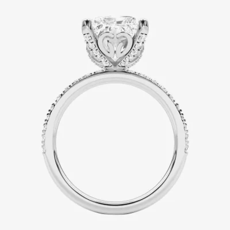 Grown Gorgeous (F,Vs2) Womens 4 7/8 Ct. T.W. Lab White Diamond 14K Gold Rectangular Side Stone Engagement Ring