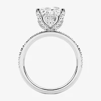 Grown Gorgeous (F,Vs2) Womens 4 7/8 Ct. T.W. Lab White Diamond 14K Gold Rectangular Side Stone Engagement Ring