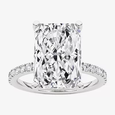 Grown Gorgeous (F,Vs2) Womens 4 7/8 Ct. T.W. Lab White Diamond 14K Gold Rectangular Side Stone Engagement Ring