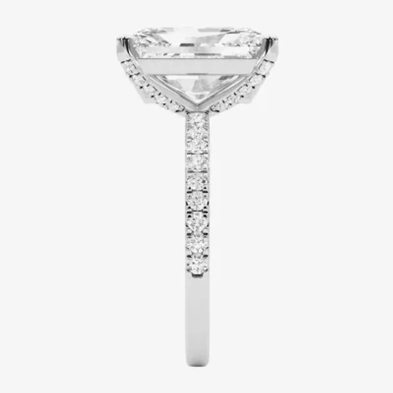 Grown Gorgeous (F,Vs2) Womens 4 7/8 Ct. T.W. Lab White Diamond 14K Gold Rectangular Side Stone Engagement Ring