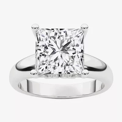 Grown Gorgeous (F,Vs2) Womens 3 3/8 Ct. Lab White Diamond 14K Gold or Platinum Princess-cut Solitaire Engagement Ring