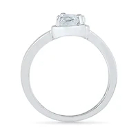 Womens Genuine White Sapphire Sterling Silver Cocktail Ring