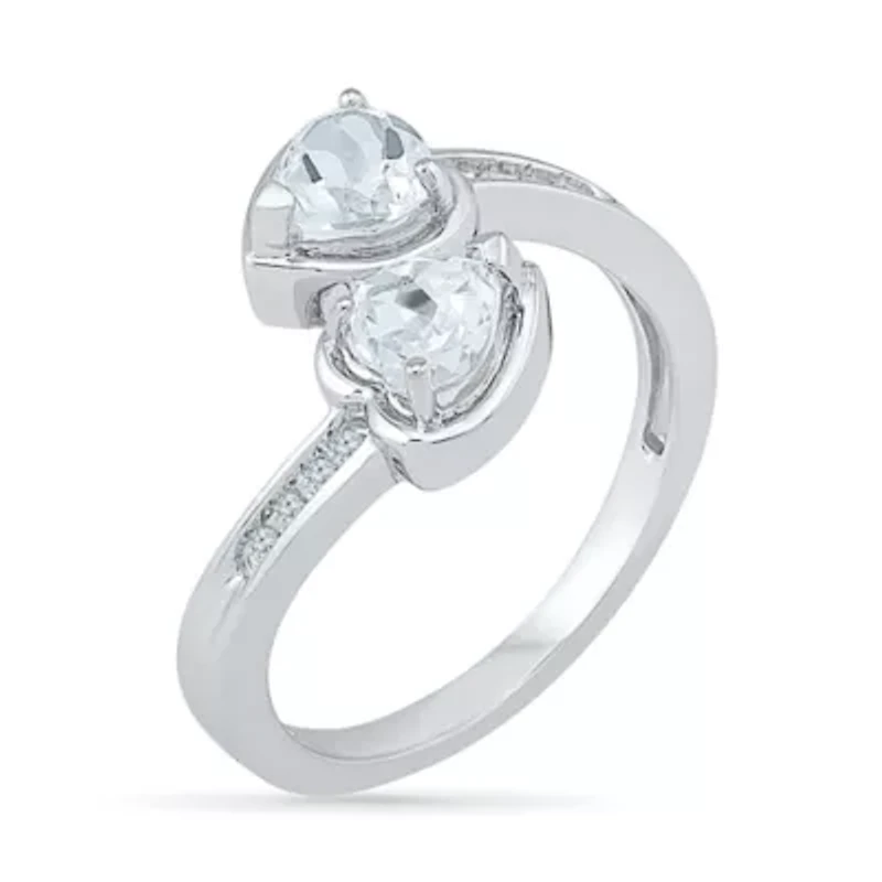 Womens Genuine White Sapphire Sterling Silver Cocktail Ring