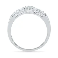 Womens 2MM 1/4 CT. T.W. Natural White Diamond Sterling Silver Band