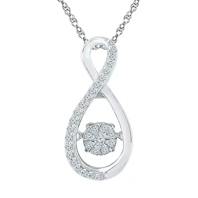 Womens 1/6 CT. T.W. Natural White Diamond Sterling Silver 18 Inch Pendant Necklace