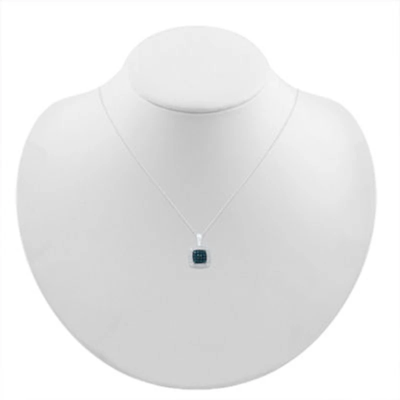 Womens Diamond Accent Natural Blue Diamond Sterling Silver 18 Inch Pendant Necklace