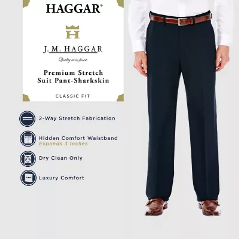 Haggar JMH Premium Stretch Mens Classic Fit Pleated Front Suit Pant