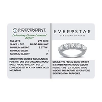 (H-I / I1) Womens 2MM 2 CT. T.W. Lab Grown White Diamond 10K Gold 5-Stone Anniversary Band