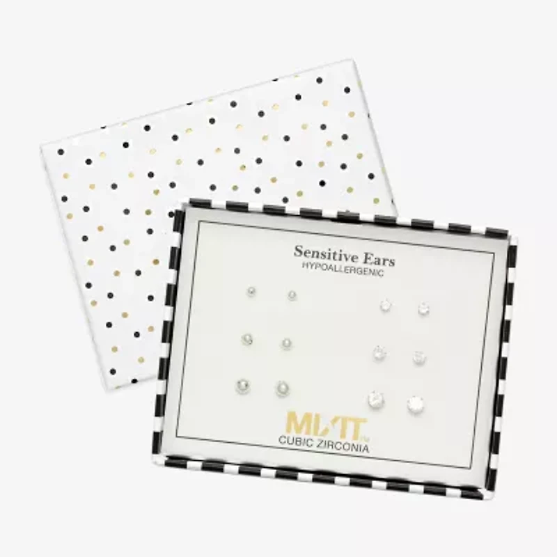 Mixit Womens Simulated Pearl Round Hypoallergenic 6 Pair Earring Set
