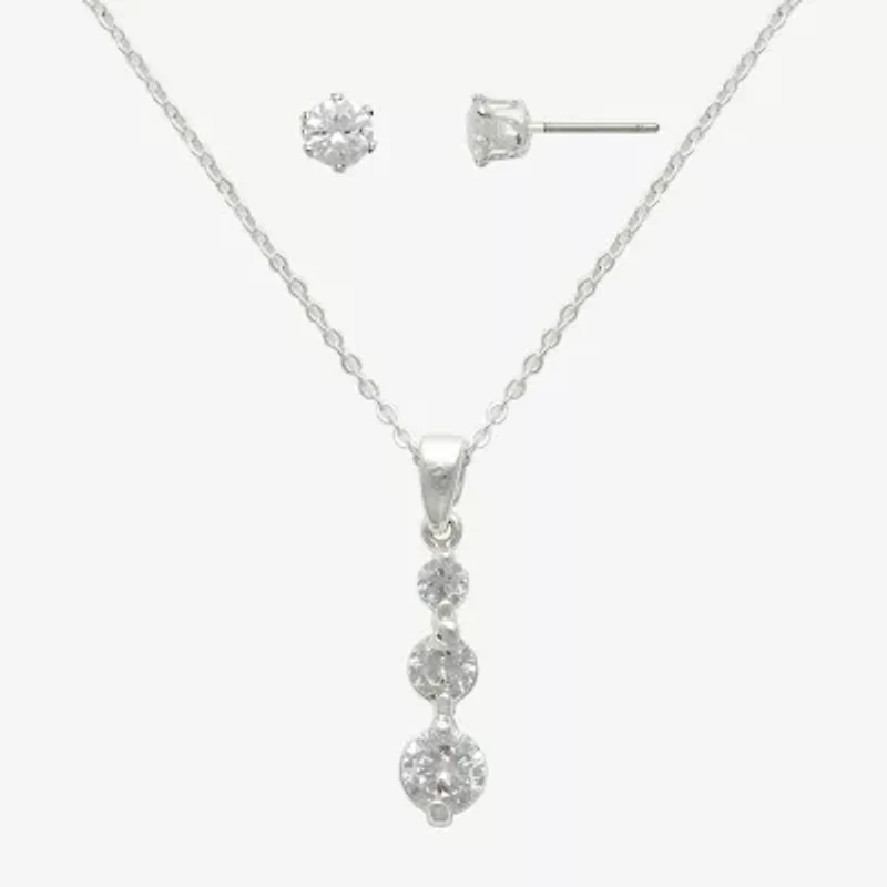Mixit Womens Cubic Zirconia Hypoallergenic 2-pc. Jewelry Set