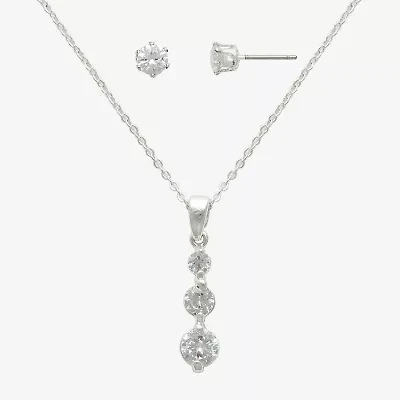 Mixit Womens Cubic Zirconia Hypoallergenic 2-pc. Jewelry Set