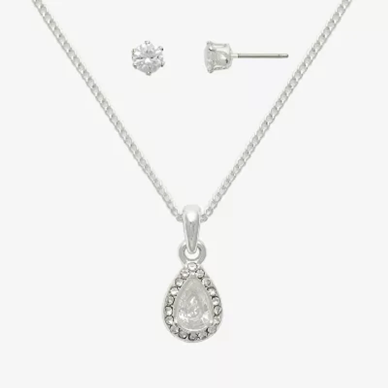 Mixit Womens Cubic Zirconia Hypoallergenic 2-pc. Jewelry Set