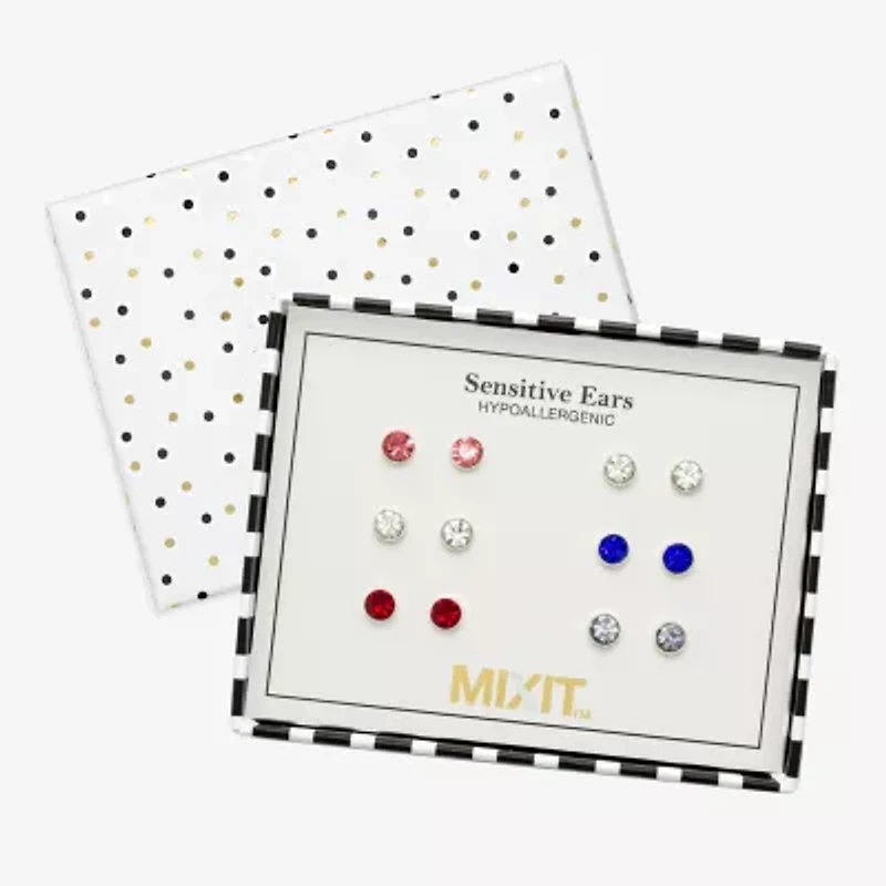 Mixit Womens Round Hypoallergenic 6 Pair Earring Set