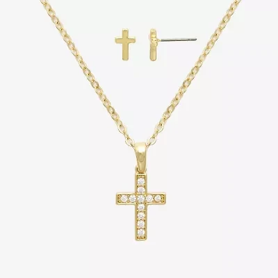 Mixit Womens Cross Hypoallergenic 2-pc. Jewelry Set
