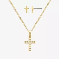 Mixit Womens Cross Hypoallergenic 2-pc. Jewelry Set