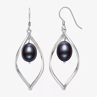 Womens Dyed White Cultured Freshwater Pearl Sterling Silver Drop Earrings