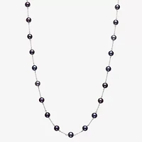 Womens Black 10K Gold 10K White Gold 18 Inch Strand Necklace