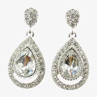 Vieste Rosa Womens Crystal Round Drop Earrings
