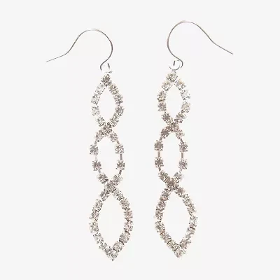 Vieste Rosa Womens Crystal Infinity Drop Earrings