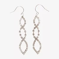Vieste Rosa Womens Crystal Infinity Drop Earrings