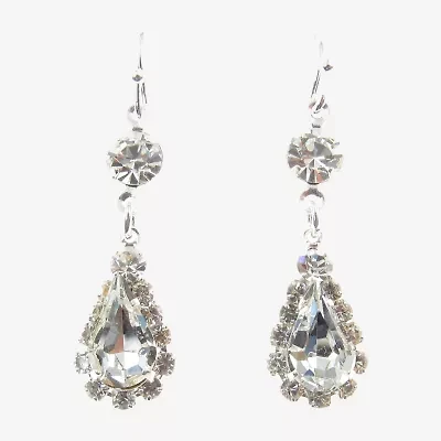 Vieste Rosa Womens Crystal Round Drop Earrings