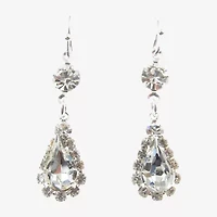 Vieste Rosa Womens Crystal Round Drop Earrings