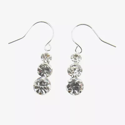 Vieste Rosa Womens Crystal Round Drop Earrings