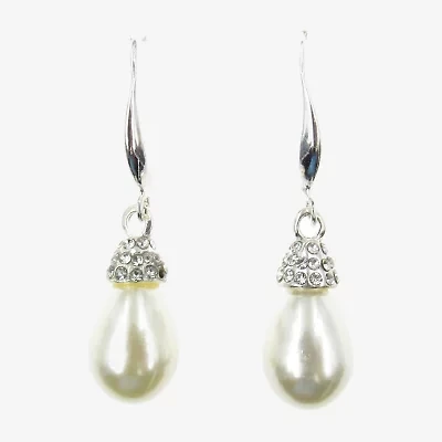 Vieste Rosa Womens Simulated Pearl Drop Earrings