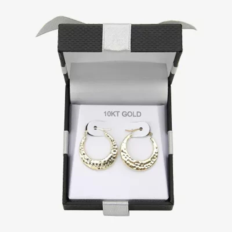 Womens 10K Gold 19.3mm Round Hoop Earrings