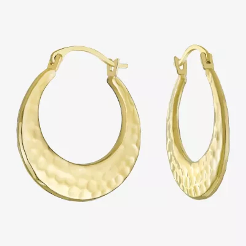 Womens 10K Gold 19.3mm Round Hoop Earrings