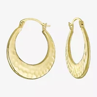 Womens 10K Gold 19.3mm Round Hoop Earrings