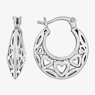 Womens Sterling Silver 18.5mm Hoop Earrings
