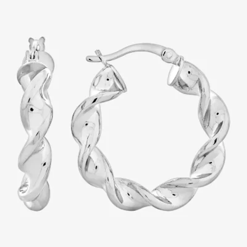 Womens Sterling Silver 18.5mm Hoop Earrings