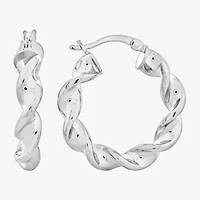 Womens Sterling Silver 18.5mm Hoop Earrings