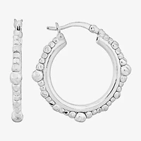 Womens Sterling Silver 28mm Circle Hoop Earrings