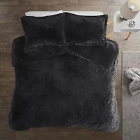 Intelligent Design Leena Shaggy Fur Duvet Cover Set
