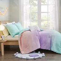 Mi Zone Sparkle Metallic Glitter Printed Reversible Comforter Set with decorative pillow