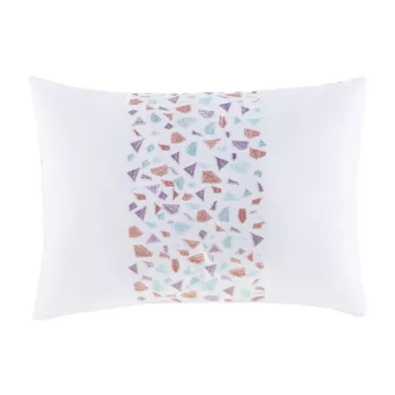Mi Zone Sparkle Metallic Glitter Printed Reversible Comforter Set with decorative pillow