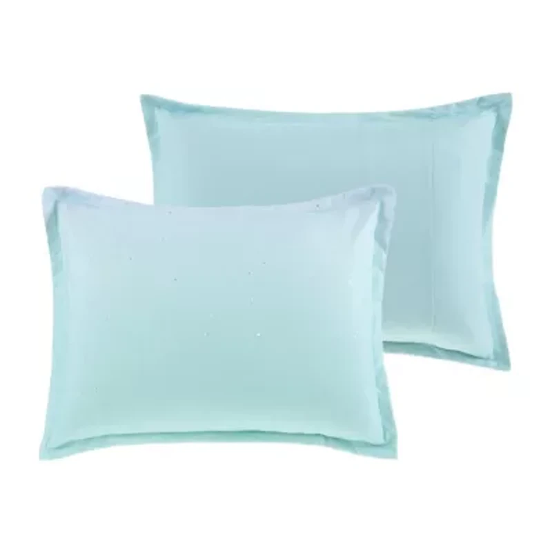 Mi Zone Sparkle Metallic Glitter Printed Reversible Comforter Set with decorative pillow