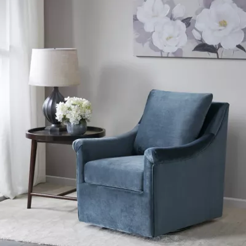 Madison Park Morton Upholstered Swivel Armchair
