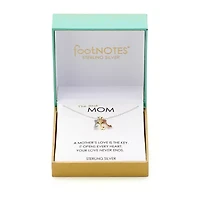 Footnotes Mom Womens Sterling Silver Heart Keys 16 Inch Pendant Necklace