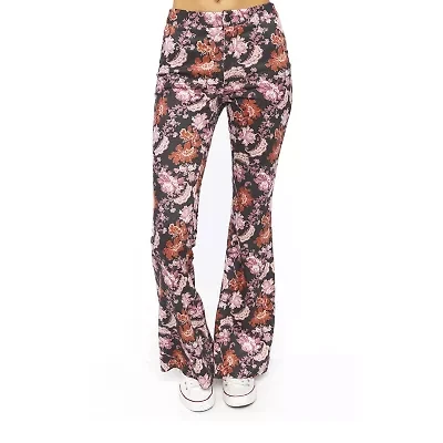 Forever 21 Womens Flare Mid Rise Juniors Pull-On Pant