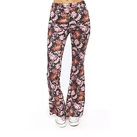 Forever 21 Womens Flare Mid Rise Juniors Pull-On Pant