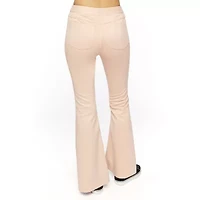 Forever 21 Faux Suede Printed Womens Flare Mid Rise Juniors Pull-On Pant