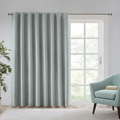 Madison Park Arlie 100"W X 84"L Energy Saving Blackout Grommet Top Patio Door Curtain